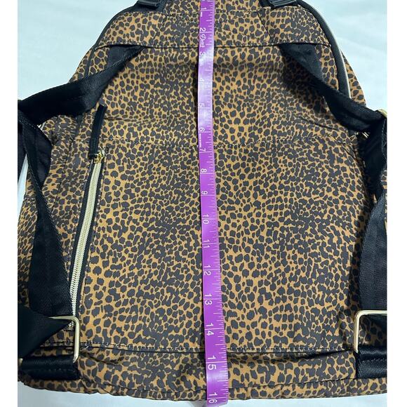 Stella & Dot Leopard Print Backpack Nylon Travel Laptop Everyday Chic Bag main image 11